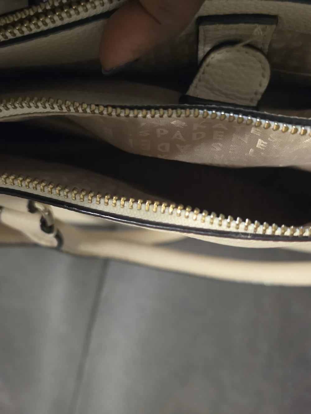 Kate Spade Pebbled Leather Satchel - Light Beige